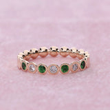 Emerald and Diamond Gold Ring-Astartelux Jewelry Handmade Sustainable Jewelry