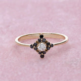 Black Diamond Ring-Astartelux Jewelry Handmade Sustainable Jewelry