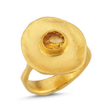One Heart Citrine Ring-Astartelux Jewelry Handmade Sustainable Jewelry