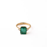 Gold Emerald Ring-Astartelux Jewelry Handmade Sustainable Jewelry