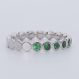 Emerald and Diamond White Gold Ring