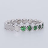 Emerald and Diamond White Gold Ring