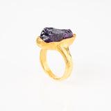 Rough Amethyst Ring-Astartelux Jewelry Handmade Sustainable Jewelry