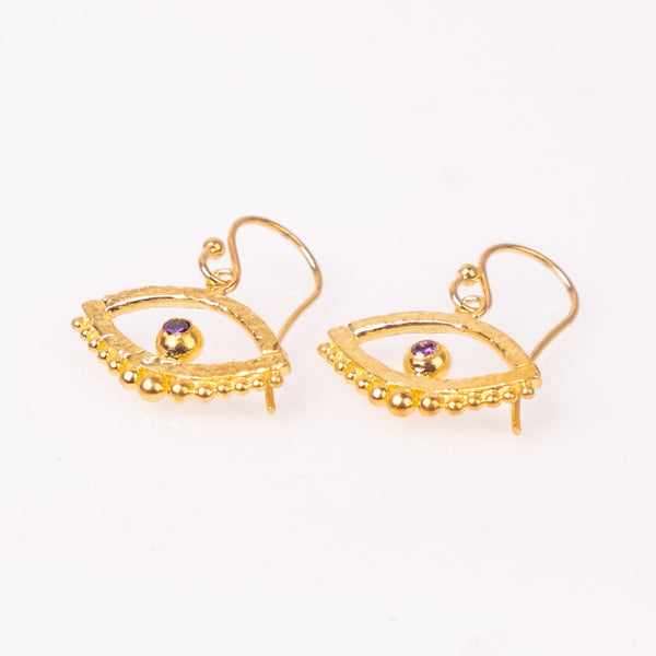 Golden Eye Earring-Astartelux Jewelry Handmade Sustainable Jewelry