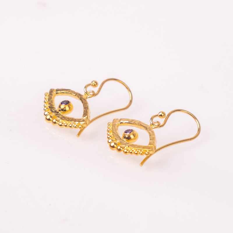 Golden Eye Earring-Astartelux Jewelry Handmade Sustainable Jewelry