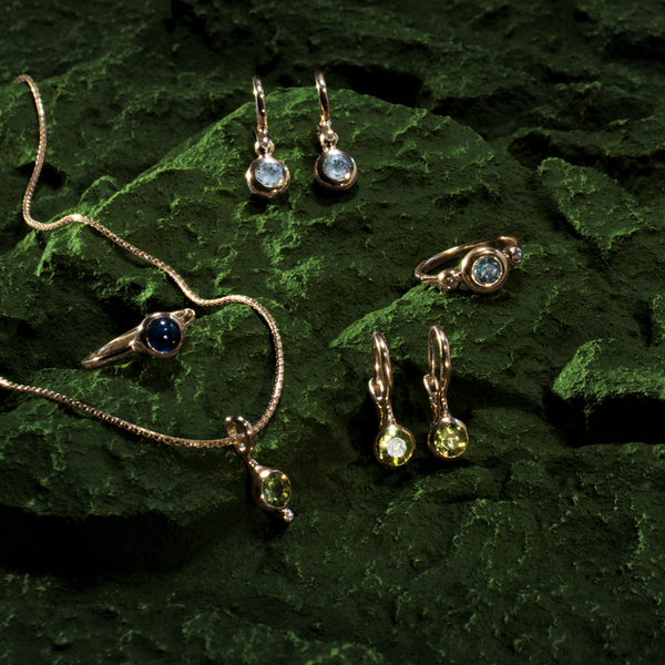 Peridot Earring 18K Recycled Gold-Astartelux Jewelry Handmade Sustainable Jewelry