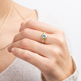 Blue Topaz Ring 18 K Recycled Gold-Astartelux Jewelry Handmade Sustainable Jewelry