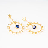 Sapphire Earrings-Astartelux Jewelry Handmade Sustainable Jewelry