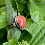 Carnelian Sterling silver ring-Astartelux Jewelry Handmade Sustainable Jewelry