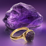 Rough Amethyst ring-Astartelux Jewelry Handmade Sustainable Jewelry