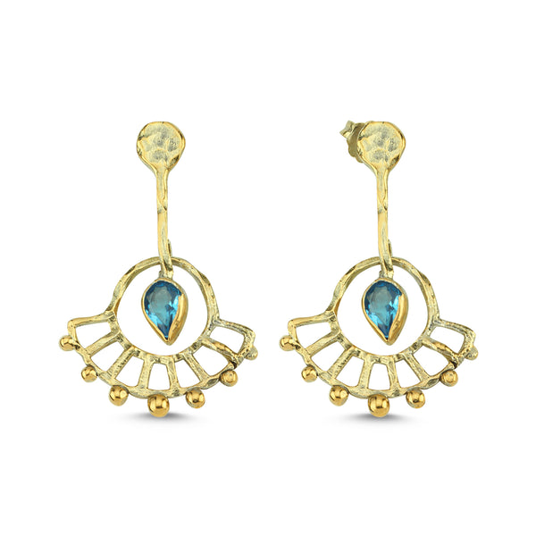 Blue Topaz Earring-Astartelux Jewelry Handmade Sustainable Jewelry