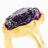 Rough Amethyst Ring-Astartelux Jewelry Handmade Sustainable Jewelry