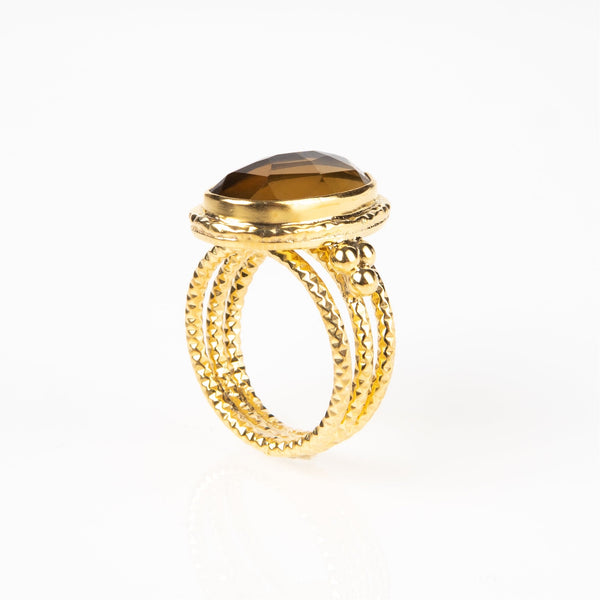 Smoky Quartz Ring-Astartelux Jewelry Handmade Sustainable Jewelry