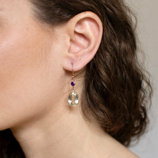 Amethysts Earring-Astartelux Jewelry Handmade Sustainable Jewelry