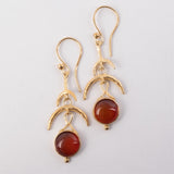 Carnelian Astarte Earrings-Astartelux Jewelry Handmade Sustainable Jewelry