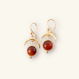Carnelian Astarte Earrings-Astartelux Jewelry Handmade Sustainable Jewelry