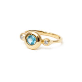 Blue Topaz Diamond Gold Ring