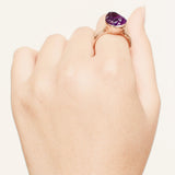 Rough Amethyst ring-Astartelux Jewelry Handmade Sustainable Jewelry