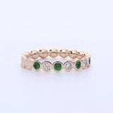 Emerald and Diamond Gold Ring-Astartelux Jewelry Handmade Sustainable Jewelry