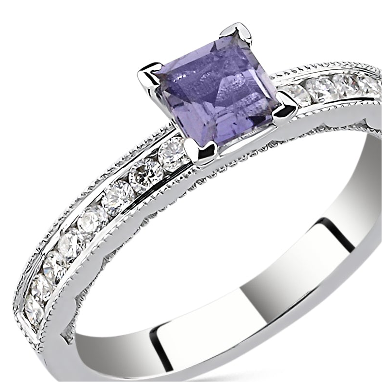 Purple with Diamonds Ring