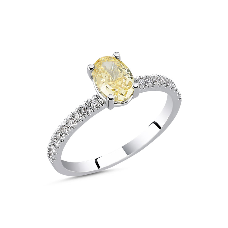 Yellow Sapphire Diamond Ring