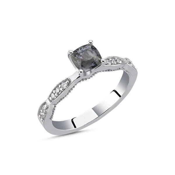 Grey with Diamonds Ring