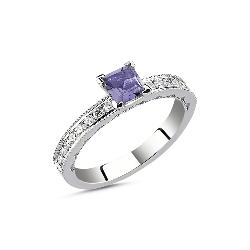 Purple with Diamonds Ring