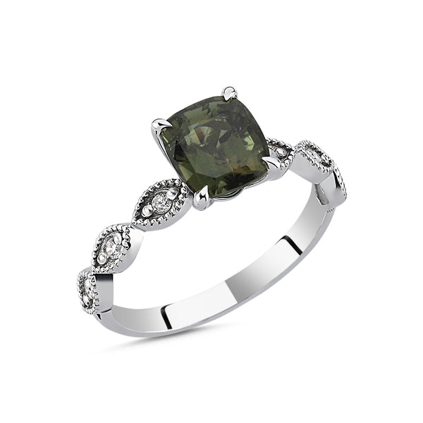 Green Turmaline Gold Ring