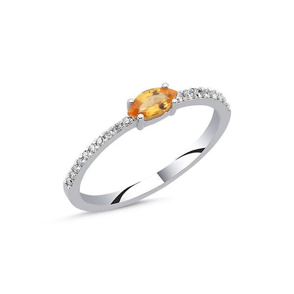 Orange with Diamonds Ring