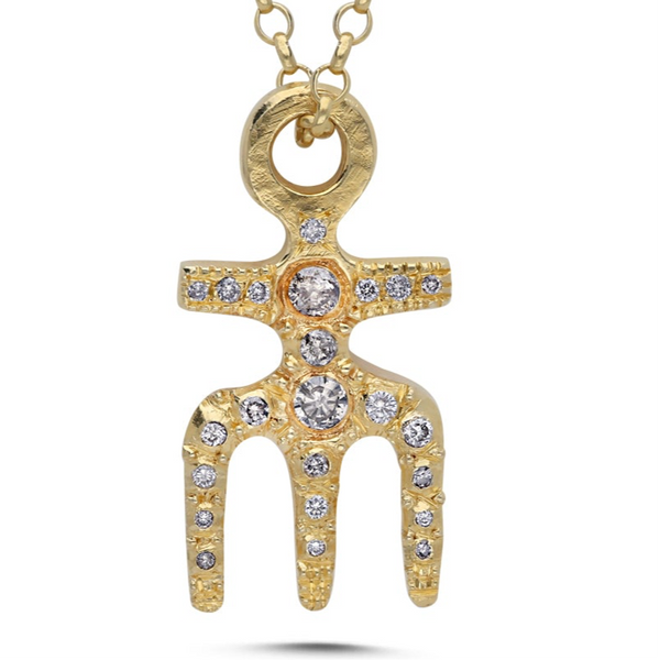 Ancient Figurine Diamond Necklace