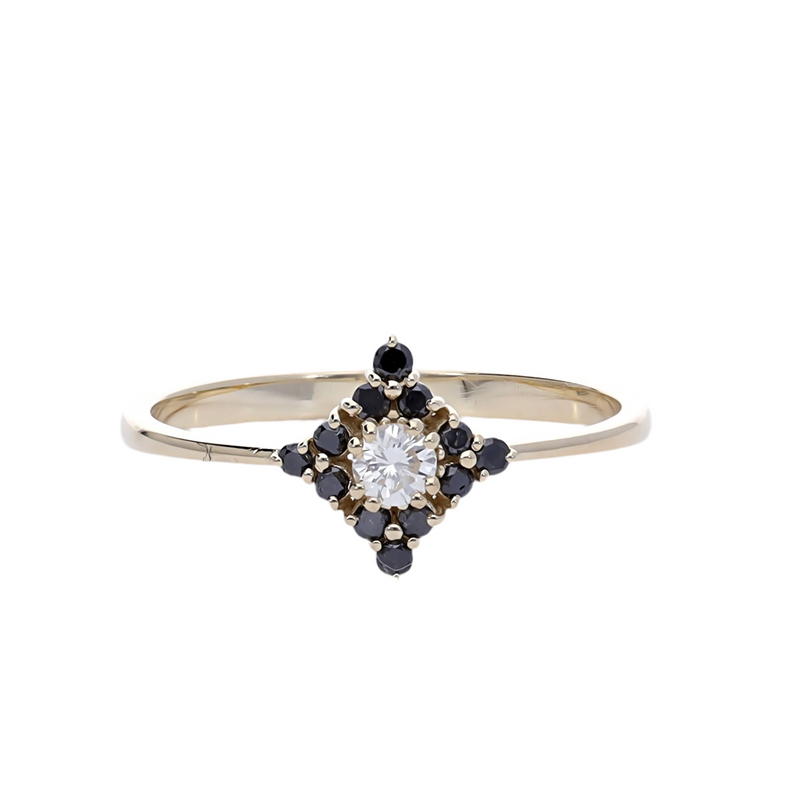 Black Diamond Gold Ring