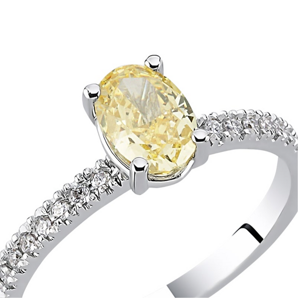 Yellow Sapphire Diamond Ring