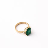 Gold Emerald Ring-Astartelux Jewelry Handmade Sustainable Jewelry