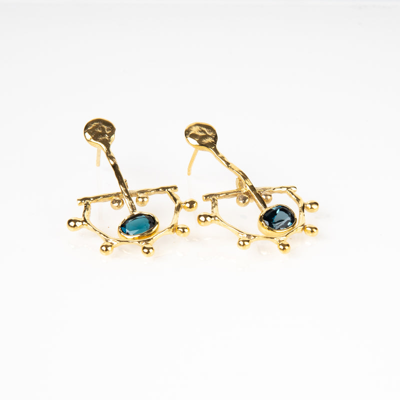 Blue Topaz Earring-Astartelux Jewelry Handmade Sustainable Jewelry