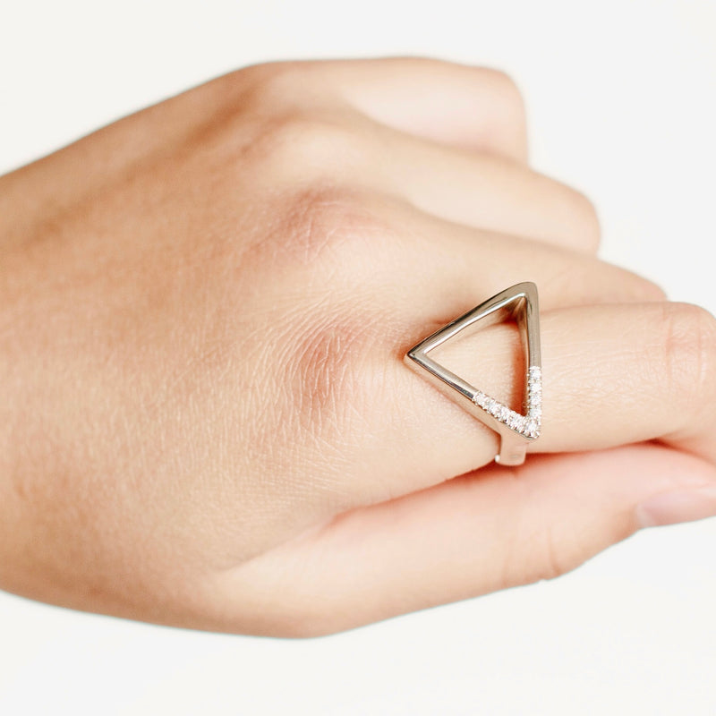 Triangulum Diamond Ring-Astartelux Jewelry Handmade Sustainable Jewelry
