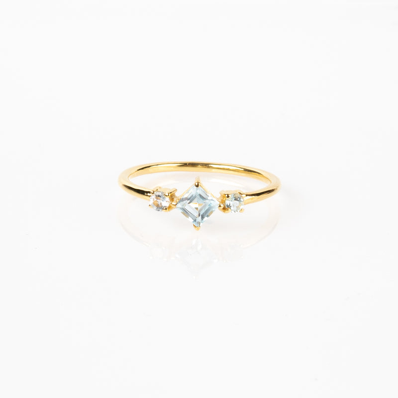 Light Blue Topaz Princess Ring