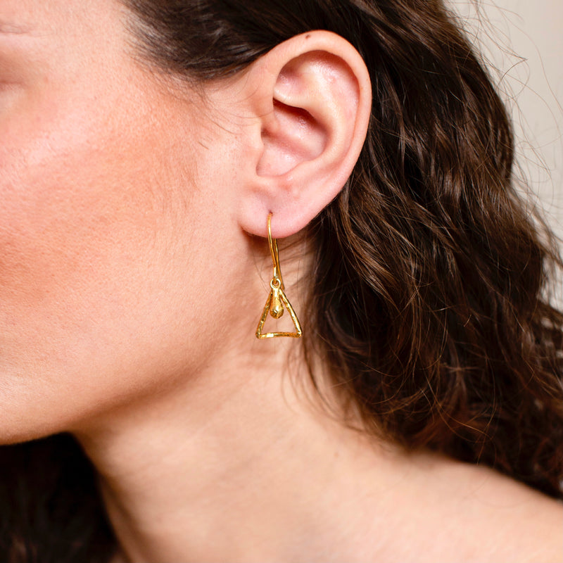 Oblique Triangle Earring-Astartelux Jewelry Handmade Sustainable Jewelry
