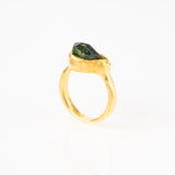 Rough Green Tourmaline Ring