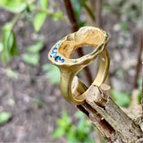 Blue Diamond Ring-Astartelux Jewelry Handmade Sustainable Jewelry