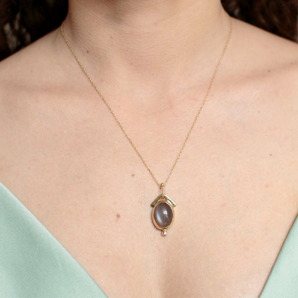 Moonstone necklace-Astartelux Jewelry Handmade Sustainable Jewelry