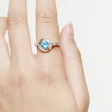 Swiss Blue Topaz Ring-Astartelux Jewelry Handmade Sustainable Jewelry