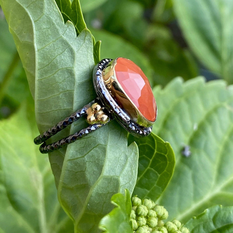 Carnelian Sterling silver ring-Astartelux Jewelry Handmade Sustainable Jewelry