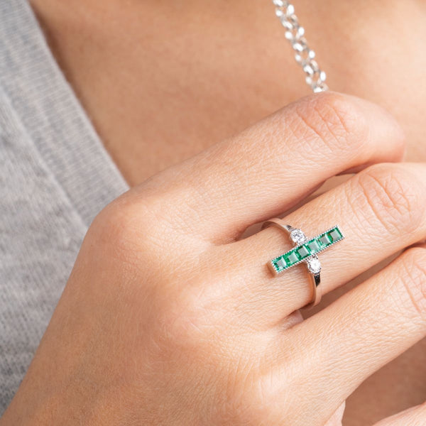 Emerald Ring-Astartelux Jewelry Handmade Sustainable Jewelry