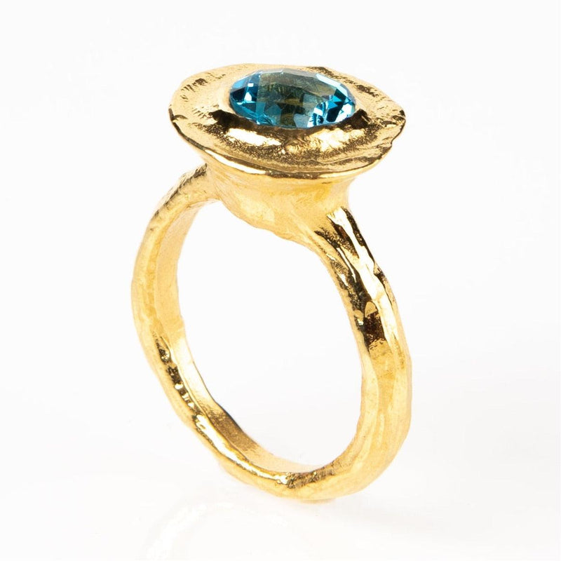 Swiss Blue Topaz Ring-Astartelux Jewelry Handmade Sustainable Jewelry