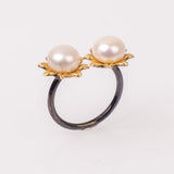 Pearls Black Ring
